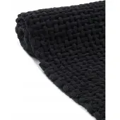 FLOOR Zwarte Katoenen Badmat Geweven 60x100cm - Zacht & Wasbaar