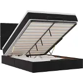 vidaXL Ottoman bed met matrassen 140x200cm fluweel zwart