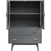 En.casa Vitrinekast Susa 120x80x40 cm grijs []