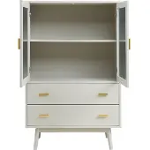 En.casa Vitrinekast Susa 120x80x40 cm beige []