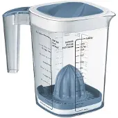 Rotho Loft multipurpose maatbeker - 1.5 liter - met spatbescherming - horizon blauw