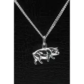 MOOYE ® - Collectie Zilveren Varken ketting hanger