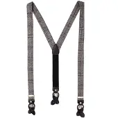 Tresanti Set stropdas met pochet en bretels ruit grijs