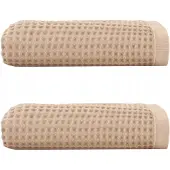 Zwoltex Wafel Handdoeken Set 50x90 & 70x140 - Natuurlijk Beige