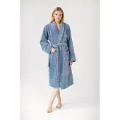 Casilin - Badjas Teddy voor Dames en Heren - Maat XS - Sauna badjas Voor Volwassen - Met riem - Badstof, Fleece, Katoen - Absorberend - Wasmachinebestendig - Jeans, Blauw