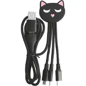 Yello Universele 3-in-1 oplaadkabel Andy 1 m Cat Zwart