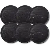 Wilmax Slatestone Ronde Bord 15,5 cm - Mat Zwart Porselein - Set van 6 - Leisteen Look Bordjes voor Tapas & Desserts