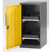 ASECOS Chemicaliënkast, vleugeldeur, 2 uittrekbare bakken, 545x520x1105 mm, veiligheid: