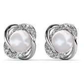 MYC Paris Simply Pearl oorbellen - Zilver en kristal