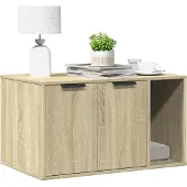 vidaXL Kattenbakkast 80x50x45 cm bewerkt hout sonoma eikenkleurig
