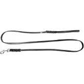 Dingo Gevlochten Leren Hondenhalsband 1.2x230cm Zwart