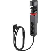 Olympia Contactdoos IOIO SL 3000, 3-voudig + 2 x USB-A en 1 x USB-C, kabellengte 1,5 m, polypropeen, chocoladebruin