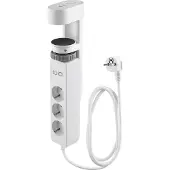 Olympia Contactdoos IOIO SL 3000, 3-voudig + 2 x USB-A en 1 x USB-C, kabellengte 1,5 m, polypropeen, wit