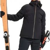 Roxy - Dames ski jassen - Snowyhill Puffy Jacket True Black voor Dames - Maat L - Zwart