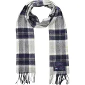 Suitable Sjaal Ruit Merino Wol Blauw Grijs -