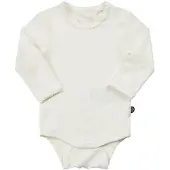 Minymo Romper l/s - Bamboe - Wit - - 1 jaar (80) - Rompers Lange Mouw