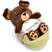 Nici Knuffel, Sleeping Pets, bruine hond in een groene mand, kleur: groen