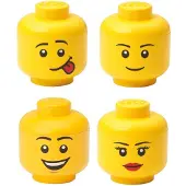 LEGO Opbergbox Lego Storage Head Mini Set Bright Yellow (4-Delig)