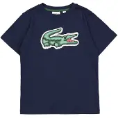Lacoste Kids T-shirt donkerblauw Jongens Katoen Ronde hals Logo - maat 152
