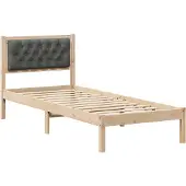 vidaXL Bedframe Donkergrijs 90 x 190 cm Massief grenenhout