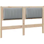 vidaXL Gestoffeerd hoofdbord Bruin 135 cm Massief grenenhout