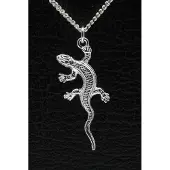 MOOYE ® - Collectie Zilveren Salamander/Gekko ketting hanger
