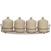 Maestro GEOMETRY BEIGE Keramiek Kruidenpotjes Set (4 stuks)