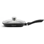 Zilner Grillpan met Steenlook Coating 28cm met Deksel -