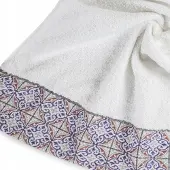 Eurofirany Elegante Witte Badhanddoek 50x90 cm met Ornament - Sonia Collectie