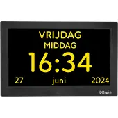 BBrain Basic - Digitale Dementieklok 10 inch || 21 verschillende herinneringen || Medicatieherinnering || Alarmfunctie || Afstandsbediening || Zwart