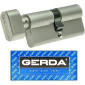 Gerda Cilinderslot Nikkel 40/35mm met Knop en 3 Sleutels