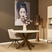 Starfurn Eettafel Madison - Rond Zandkleur Hout - 130x130x76cm