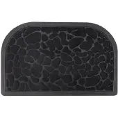 Galicja - Halfronde Deurmat - Antislip - Zwart - Grijs - 60x40cm