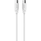 Sinox SELECT IEC (m) - IEC (v) coaxkabel | wit | 5 meter