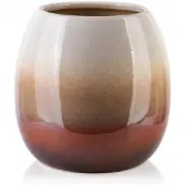 Mondex Yanda Keramieken Vaas Beige Bruin Glanzend 19 cm
