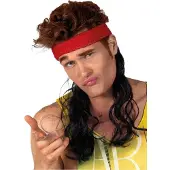 Boland - Hoofdband Wesley met haar rood Rood - Golvend - Lang - Mannen - Aso - 80's & 90's - Disco