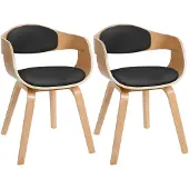 CLP Kingston Set van 2 Stoelen - Kunstleer - natura/zwart