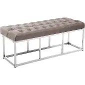 CLP Amun Zitbank - Rvs - Stof taupe 120 cm
