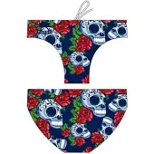 Turbo Roses & Skulls Swimming Brief Blauw L Man