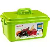 Miniland . Gesorteerd fruit, groenten en noten. Geel. Geel. One size