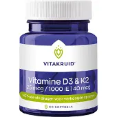 Vitakruid Vitamine D3 & K2 in MCT-olie voor verhoogde opname 90 softgels
