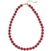 Yehwang Acryl kralen ketting- Kralen- Karmozijn rood
