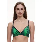 Chantelle Totem Swimsuit Top Imprime Size: B75 | Bikinis Outlet | Dames | Groen