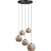 Eth 5-lichts hanglamp Orb Saturn rond met uniek effect