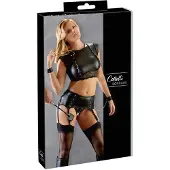 Cotelli Collection Bondage Set met Top en Jarretel Slip