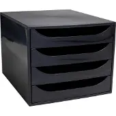 Exacompta Ecobox Ecoblack ladeblok zwart (4 laden)
