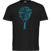 Head Racket Padel Typo Short Sleeve T-shirt Zwart 128 cm Jongen