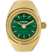 Fossil Ring goud / smaragd
