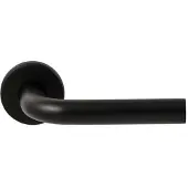 Hardbrass Deurkruk Oslo op rond rozet 4mm dun - zwart