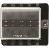 Talamex Flat Fuseholder 10 Fuses Zwart